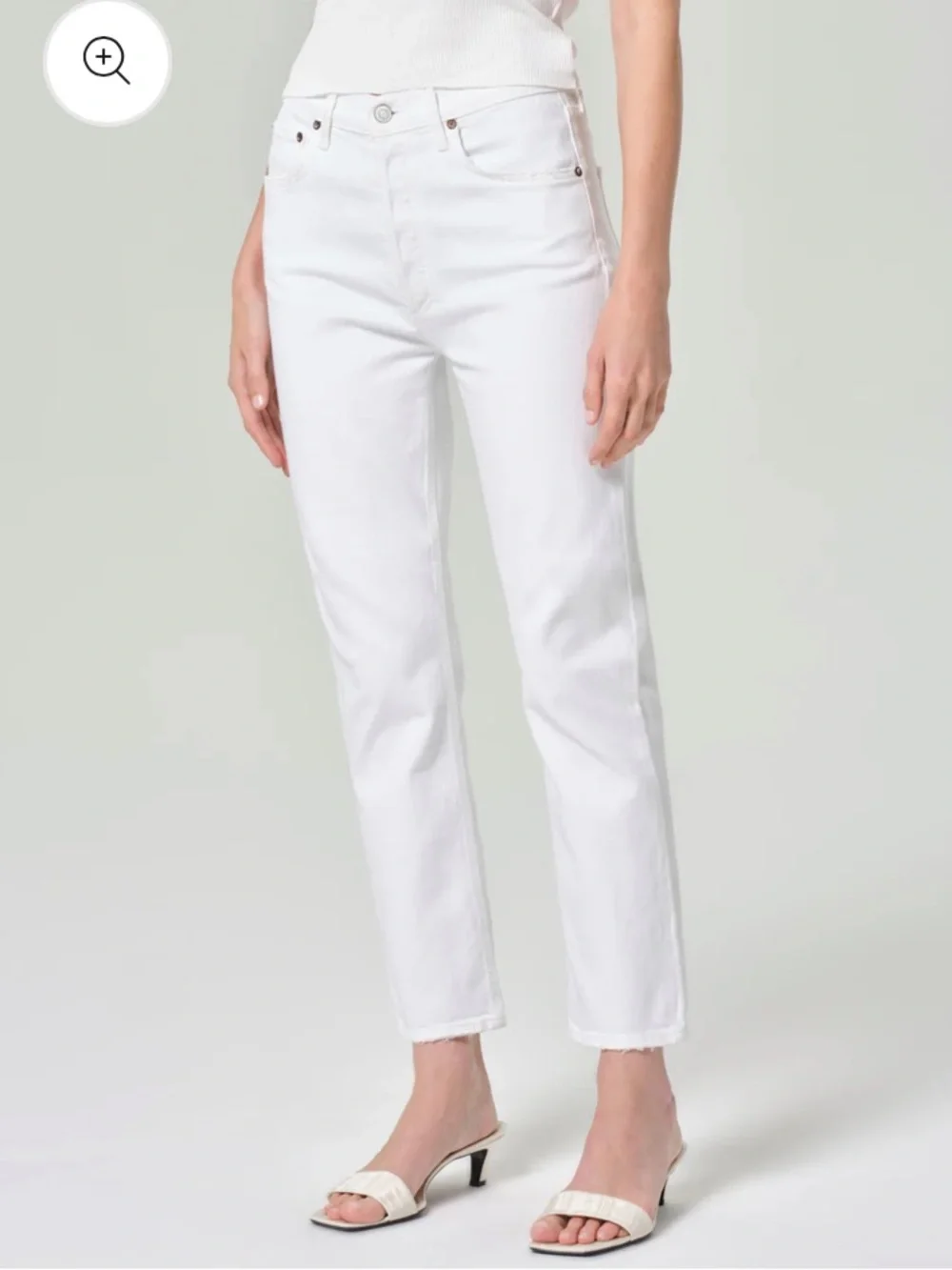 Agolde Riley Crop High Rise Button Fly Jeans - Picture 2 of 4